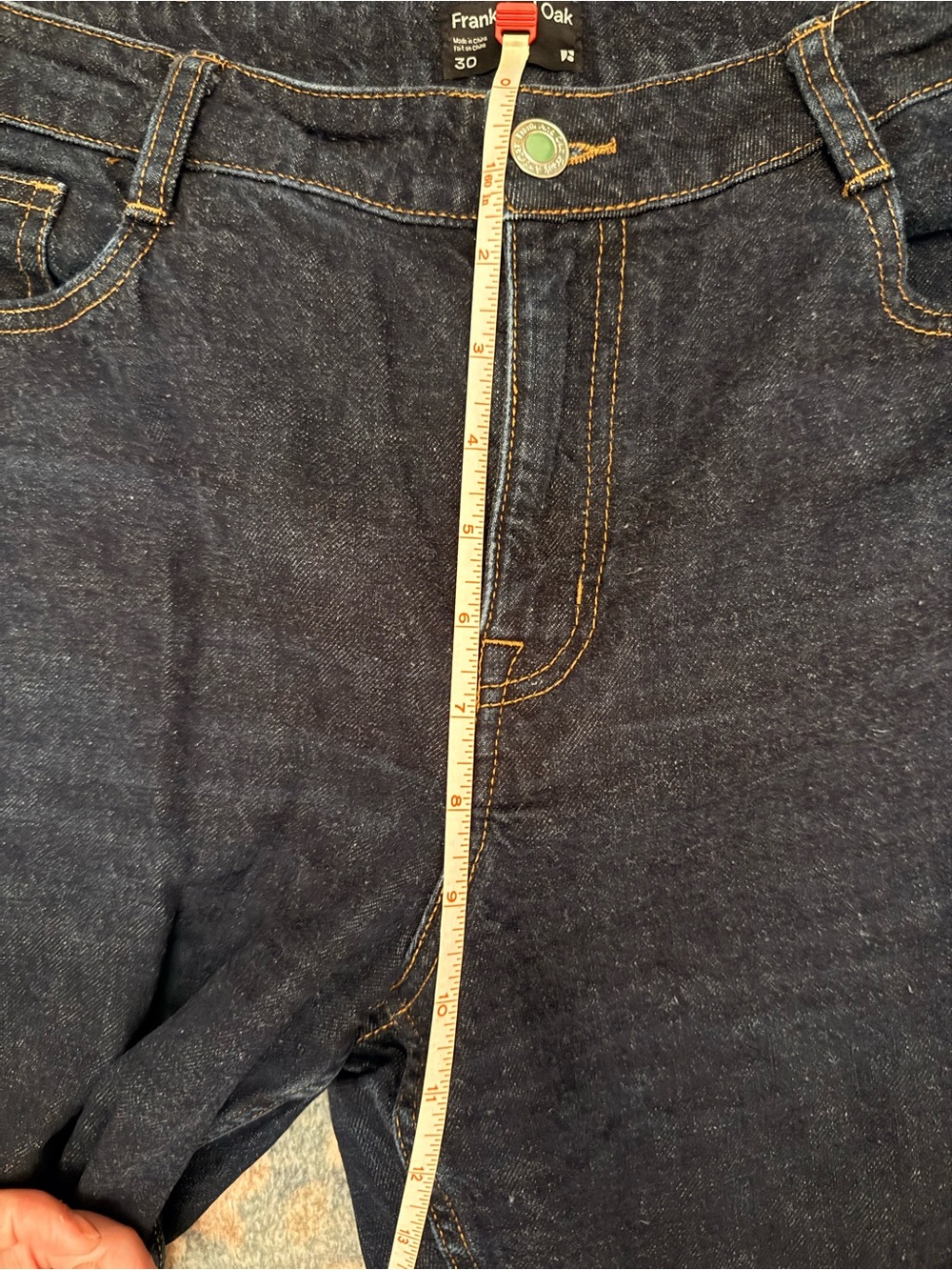 Frank And Oak Courtney Loose Fit Jeans Indigo Blue Hemp Blend Size 30 - Picture 16 of 16